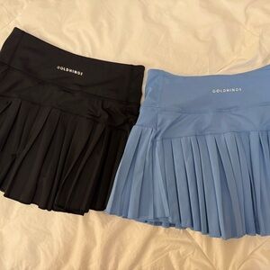 Goldhinge pleated skirts